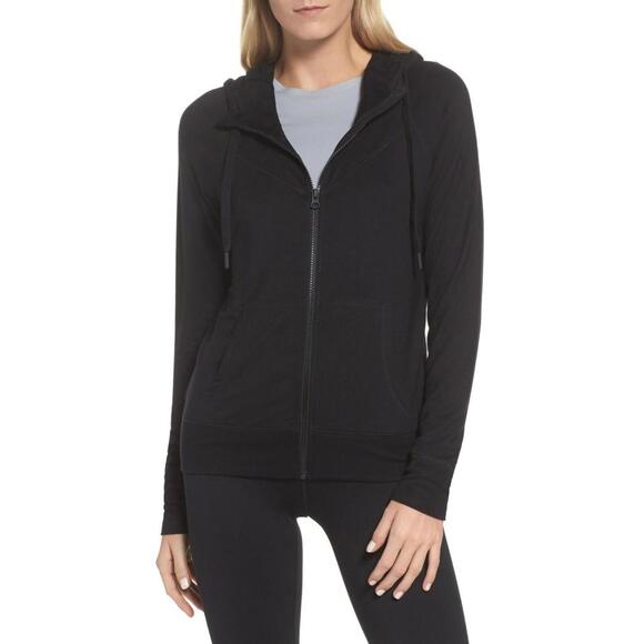 NEW Zella Full Zip Hooded Jacket in Black-Size XL #NA234 - Picture 1 of 6